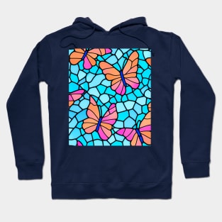 Orange Pastel Butterflies - Abstract Seamless Design Pattern Hoodie